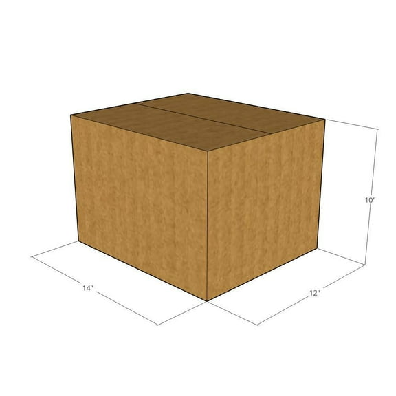 14x12x10 Kraft Brown Corrugated Shipping Boxes, 32 ECT Single-Wall, Qty 5