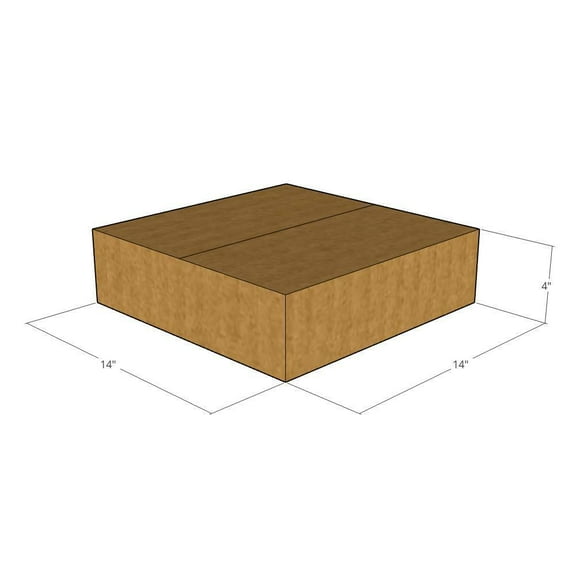 14x14x4 Kraft Brown Corrugated Shipping Boxes, 32 ECT Single-Wall, Qty 5