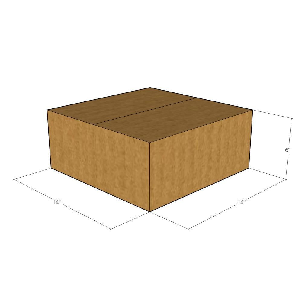 14x14x6 Kraft Brown Corrugated Shipping Boxes, 32 ECT Single-Wall, Qty 5