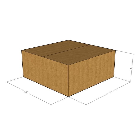 14x14x6 Kraft Brown Corrugated Shipping Boxes, 32 ECT Single-Wall, Qty 5