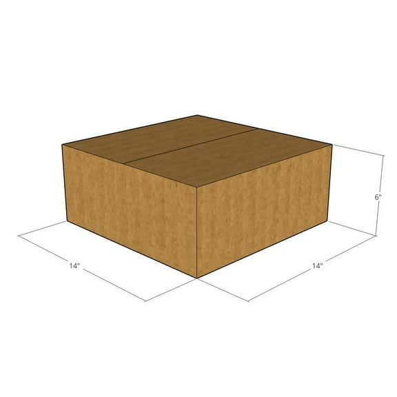 14x14x6 Kraft Brown Corrugated Shipping Boxes, 32 ECT Single-Wall, Qty 5