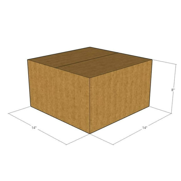 14x14x8 Kraft Brown Corrugated Shipping Boxes, 32 ECT Single-Wall, Qty 5