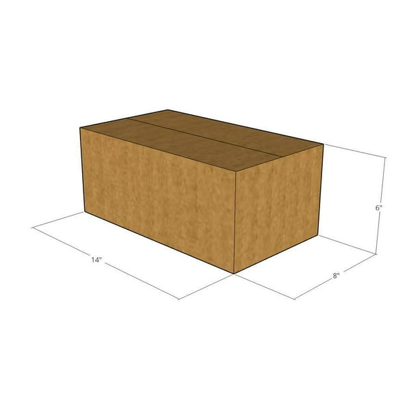 14x8x6 Kraft Brown Corrugated Shipping Boxes, 32 ECT Single-Wall, Qty 5