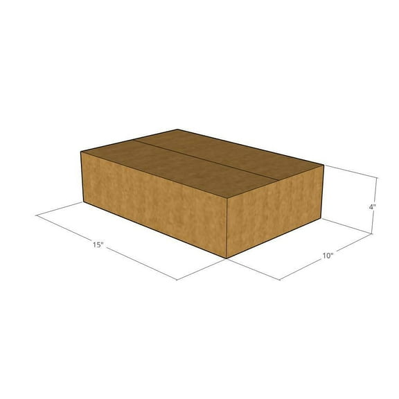 15x10x4 Kraft Brown Corrugated Shipping Boxes, 32 ECT Single-Wall, Qty 5