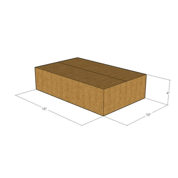 16x10x4 Kraft Brown Corrugated Shipping Boxes, 32 ECT, Qty 5