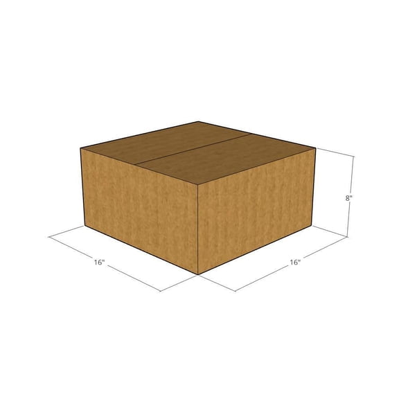 16x16x8 Kraft Brown Corrugated Shipping Boxes, 32 ECT Single-Wall, Qty 5