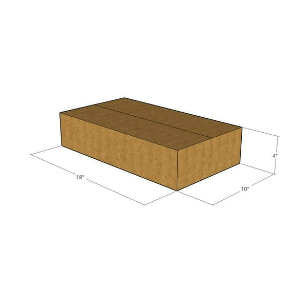 18x10x4 Kraft Brown Corrugated Shipping Boxes, 32 ECT Single-Wall, Qty 5