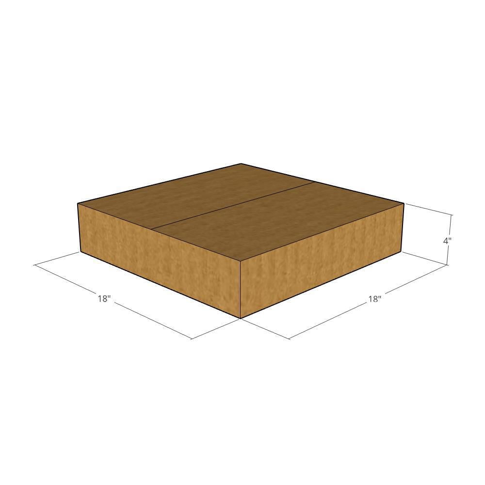 18x18x4 Kraft Brown Corrugated Shipping Boxes, 32 ECT, Qty 5