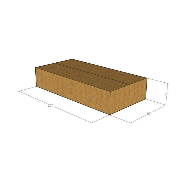 20x10x4 Kraft Brown Corrugated Shipping Boxes, 32 ECT Single-Wall, Qty 5