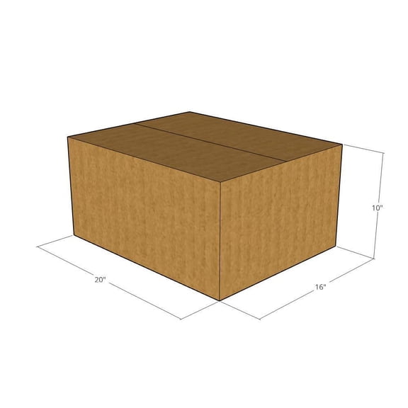 20x16x10 Kraft Brown Corrugated Shipping Boxes, 32 ECT Single-Wall, Qty 5