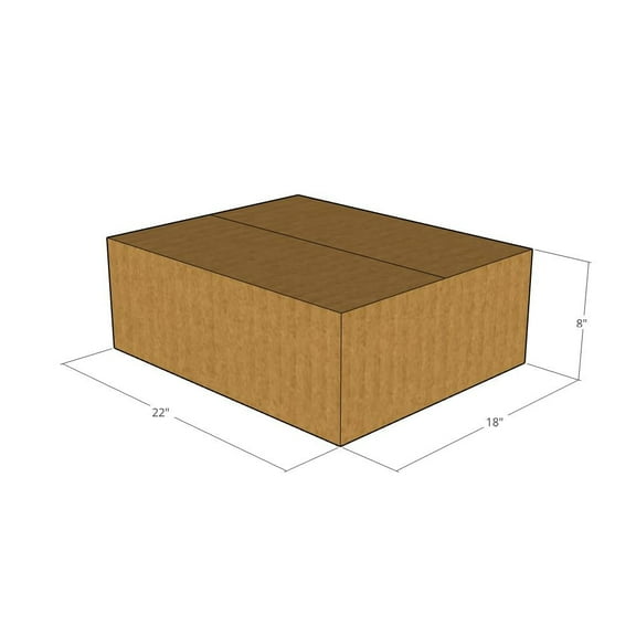 22x18x8 Kraft Brown Corrugated Shipping Boxes, 32 ECT Single-Wall, Qty 5