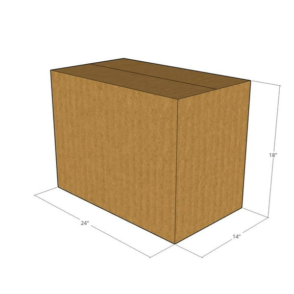 24x14x18 Kraft Brown Corrugated Shipping Boxes, 32 ECT Single-Wall, Qty 5