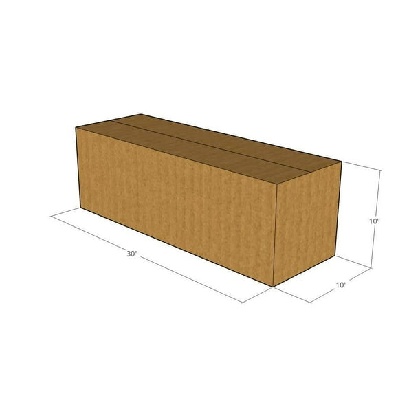 30x10x10 Kraft Brown Corrugated Shipping Boxes, 32 ECT Single-Wall, Qty 5