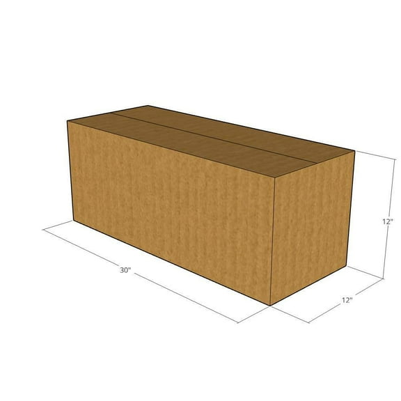 30x12x12 Kraft Brown Corrugated Shipping Boxes, 32 ECT Single-Wall, Qty 5