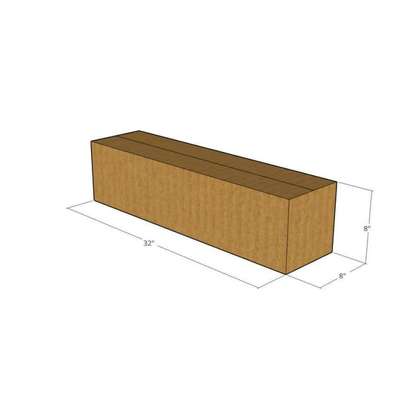 32x8x8 Kraft Brown Corrugated Shipping Boxes, 32 ECT, Qty 5