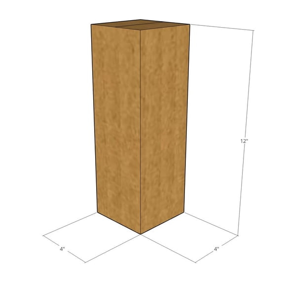 4x4x12 Kraft Brown Corrugated Shipping Boxes, 32 ECT Single-Wall, Qty 5