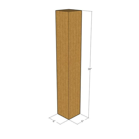 6x6x38 Kraft Brown Corrugated Shipping Boxes, 32 ECT Single-Wall, Qty 5
