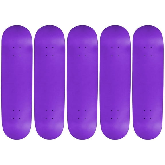 5 Count 8.0" Blank Skateboard Deck Neon Purple Moose 7-Ply Canadian Maple
