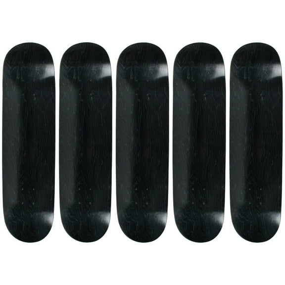 5 Count 8.25" Blank Skateboard Deck Stained Black Moose 7-Ply Canadian Maple