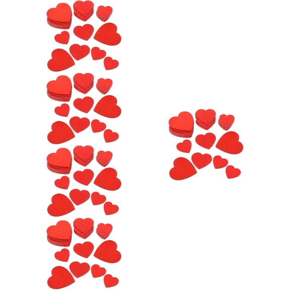 5 Count Bulletin Red Love Wood Chips Heart Shape Decor Reusable Ornament