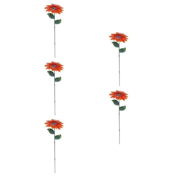 5 Count Flower Stake Floral Garden Thing Decoration Burner Orange