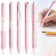 thumbnail image 1 of 5 Count Gel Ink Pen Set, 0.5mm Fine Point, Smooth Writing No Smear Pens, Retractable Black Ink Pens for Journaling, Aesthetic Office Supplies, Class Note-Taking (Pink), 1 of 8