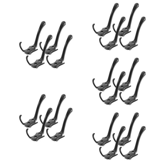 SILENRADAWN Black Metal Hooks for Home Use, Easy Install, and Space-Saving 20Pcs