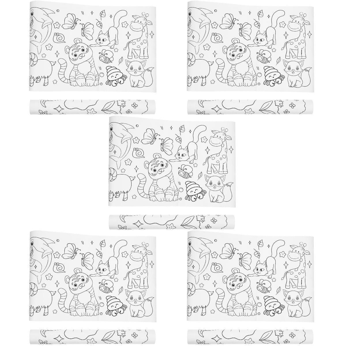 5 Count Kids Art Easel Children's Graffiti Scroll Coloring Paper Rolls ...