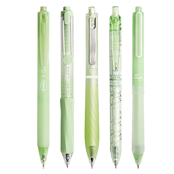 5 Count Pastel Gel Ink Pen Set, Cute Note Taking Pens, 0.5mm Fine Point Retractable Ballpoint Pens, Smooth Flow Quick-Dry Ink Writing Tool, Black Ink Pens for Writing, Journaling, Office