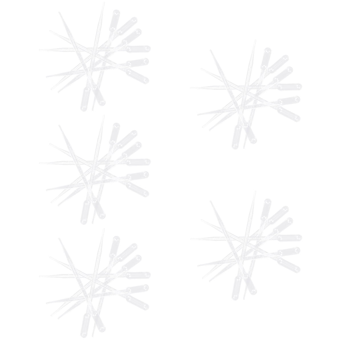 5 Count Pipettes for Laboratory Liquid Dropper Refillable White