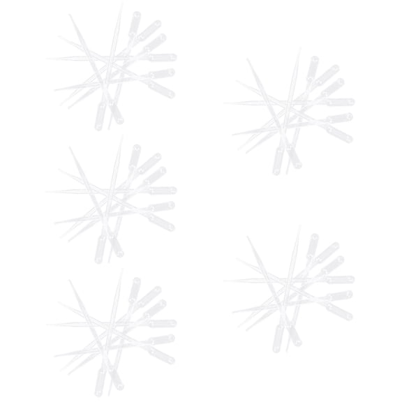 5 Count Pipettes for Laboratory Liquid Dropper Refillable White