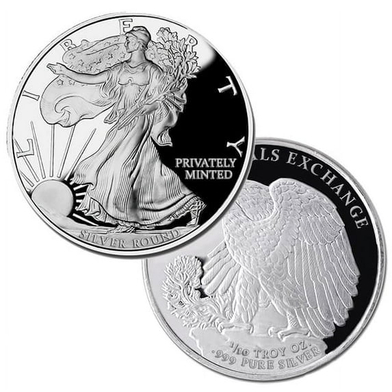 5 Count Walking Liberty 1/10 Oz Silver Rounds