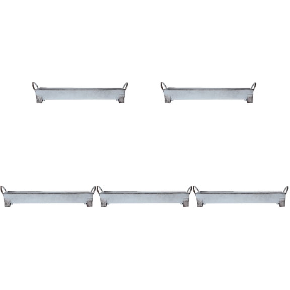 5 Count Window Planters Outdoor Metal Trough Vintage Tray Strip Storage Pot