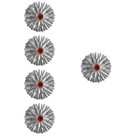 5 Count Wrought Iron Artificial Flower Modern Wall Decoration Gardens