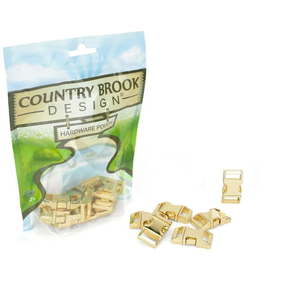 5 - Country Brook Design® 5/8 inch Contoured Brass Plated Side Release Buckles