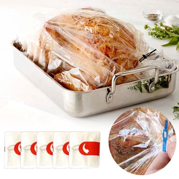 5 Counts Oven Bags,Cooking Roasting Bags for Meats Chicken Fish Vegetables (9.8x14.9in)