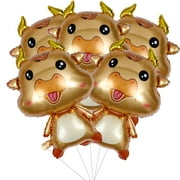 5 Cow Party Balloons - 2021 Zodiac Ox New Year Supplies