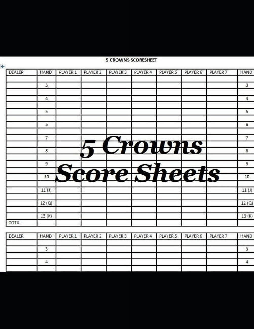 Five Round Score Sheet – Simple Score Sheets