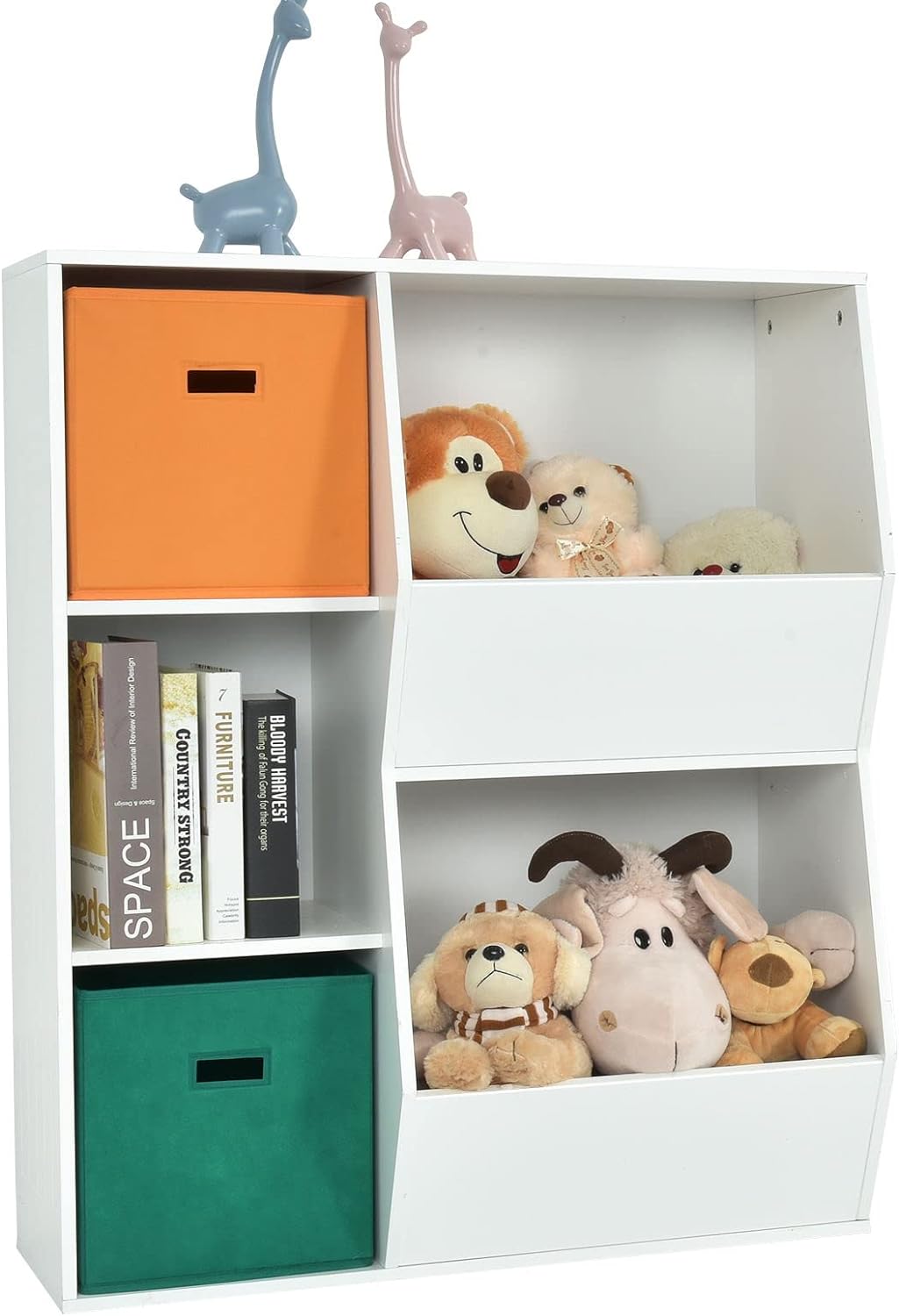 5Cube Kids Toy Storage Freestanding Children Bookcase w/ 2
