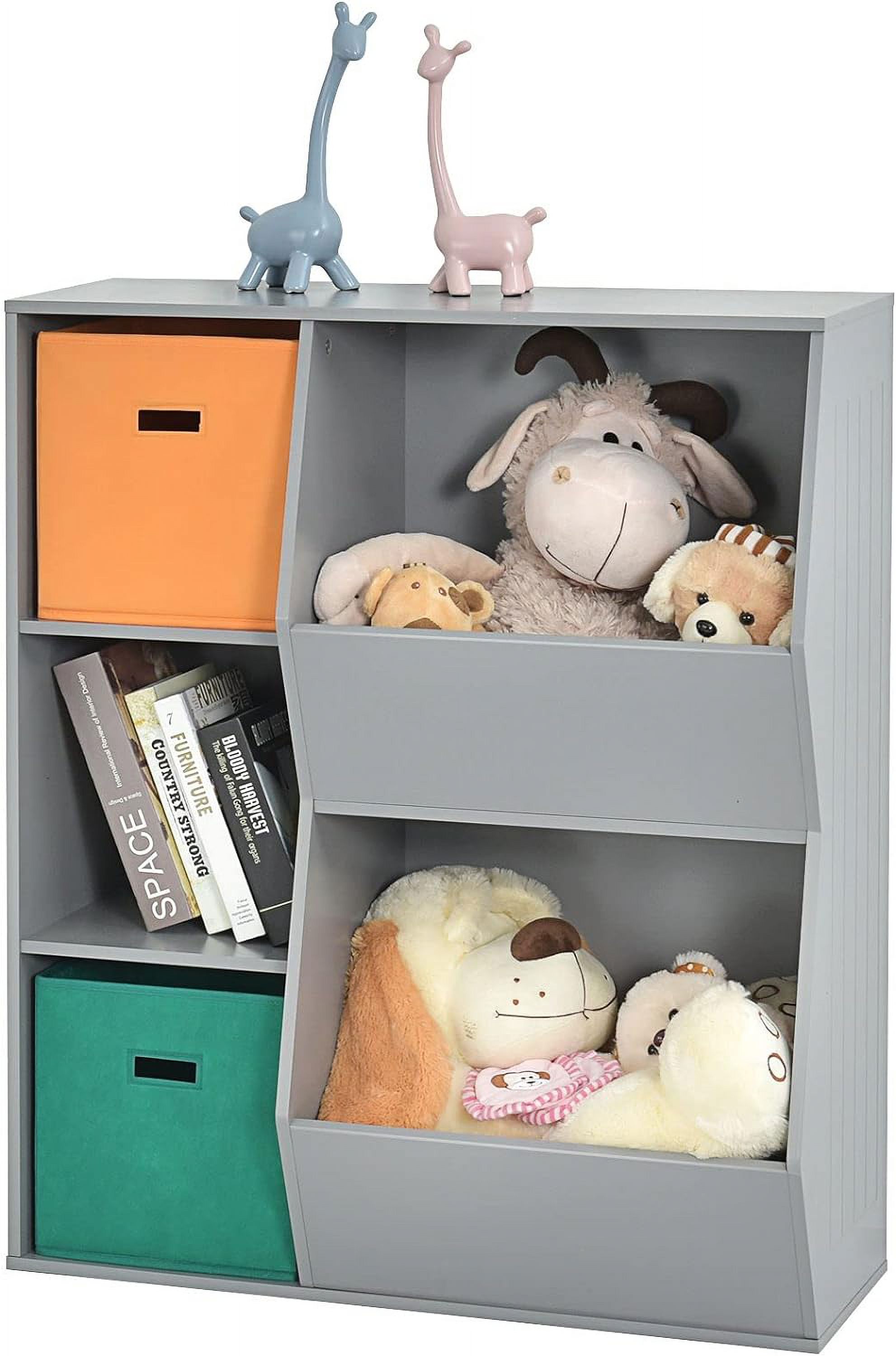 5Cube Kids Toy Storage Freestanding Children Bookcase w/ 2