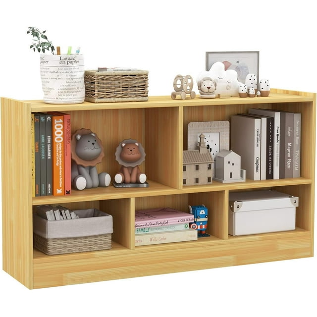 5 Cube Kids Toy Storage Organizer, 2Tier Wooden Storage Rack