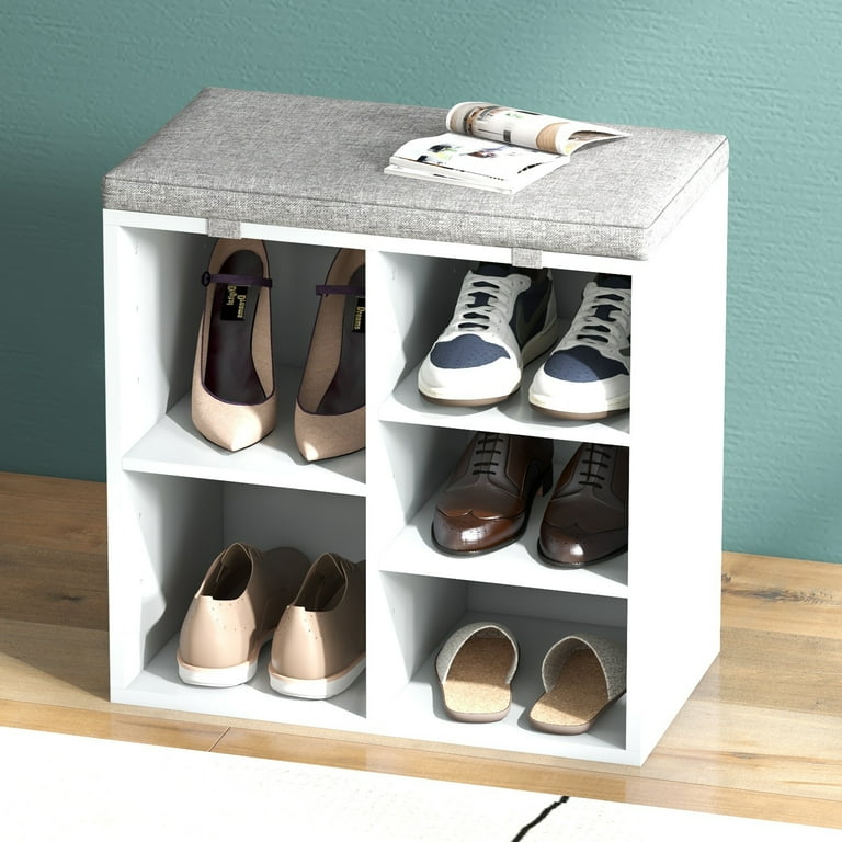 Cubes Pairs Shoe Storage Bench Cubby Organizer for Entryway