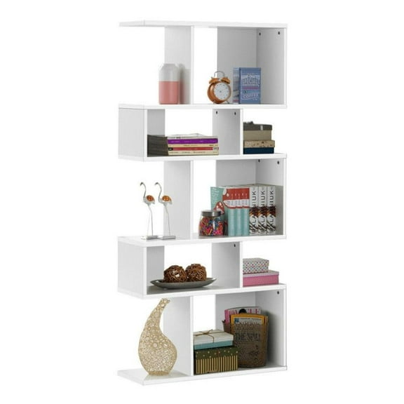 5 Cubes Ladder Shelf, Corner Bookshelf, Display Rack Bookcase - Modern Home Office Storage