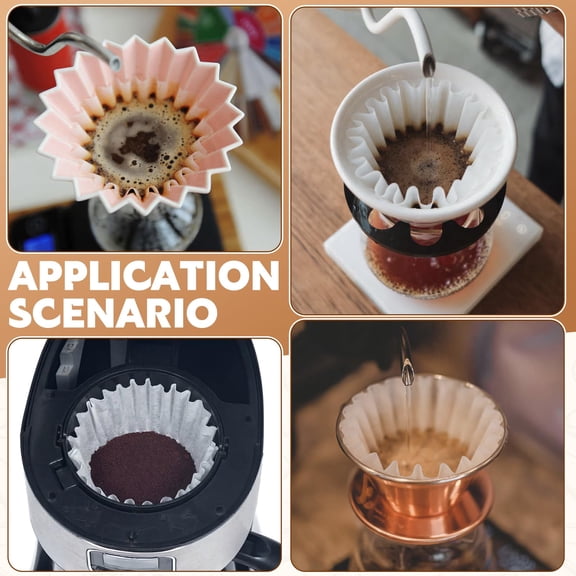 5 Cup Coffee Filters, 100 Count Basket Coffee Filter for 4-5 Cup Coffee Maker, Disposable Paper Coffee Filters for Mini Brew, White
