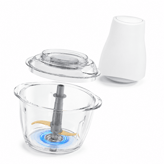 5-Cup Light White Electric Food Processor with Easy-Clean Design