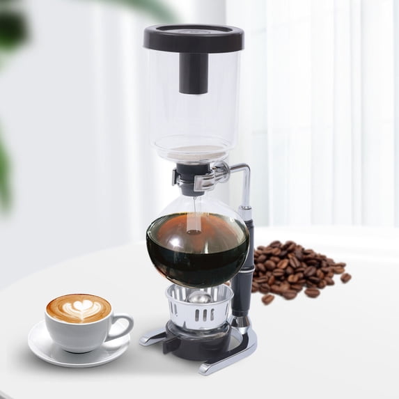 5-Cup Siphon Syphon Coffee Maker, Manual Coffee Maker Tabletop Glass Vacuum Siphon Coffee Brewer