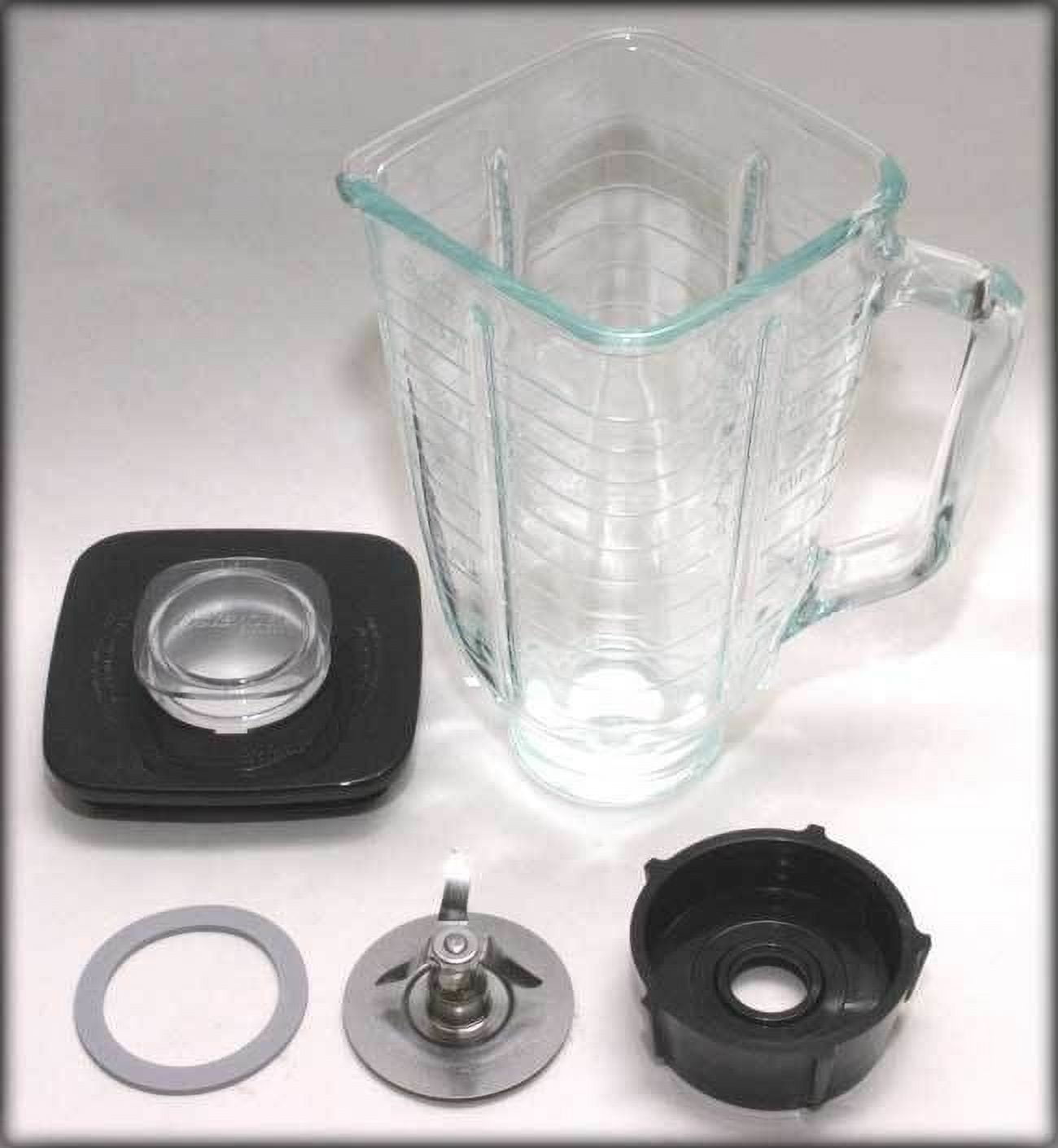 5 Cup Square Top 6 Piece Complete Glass Jar Replacement Set, Fits Oster