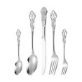 thumbnail image 1 of 5-Cutlery Stainless Steel Flatware Silverware Cutlery Set, Include Knife/Fork/Spoon, Rustic Farmhouse Kitchen Tableware Set, Mirror Polished, Dishwasher Safe, 1 of 5
