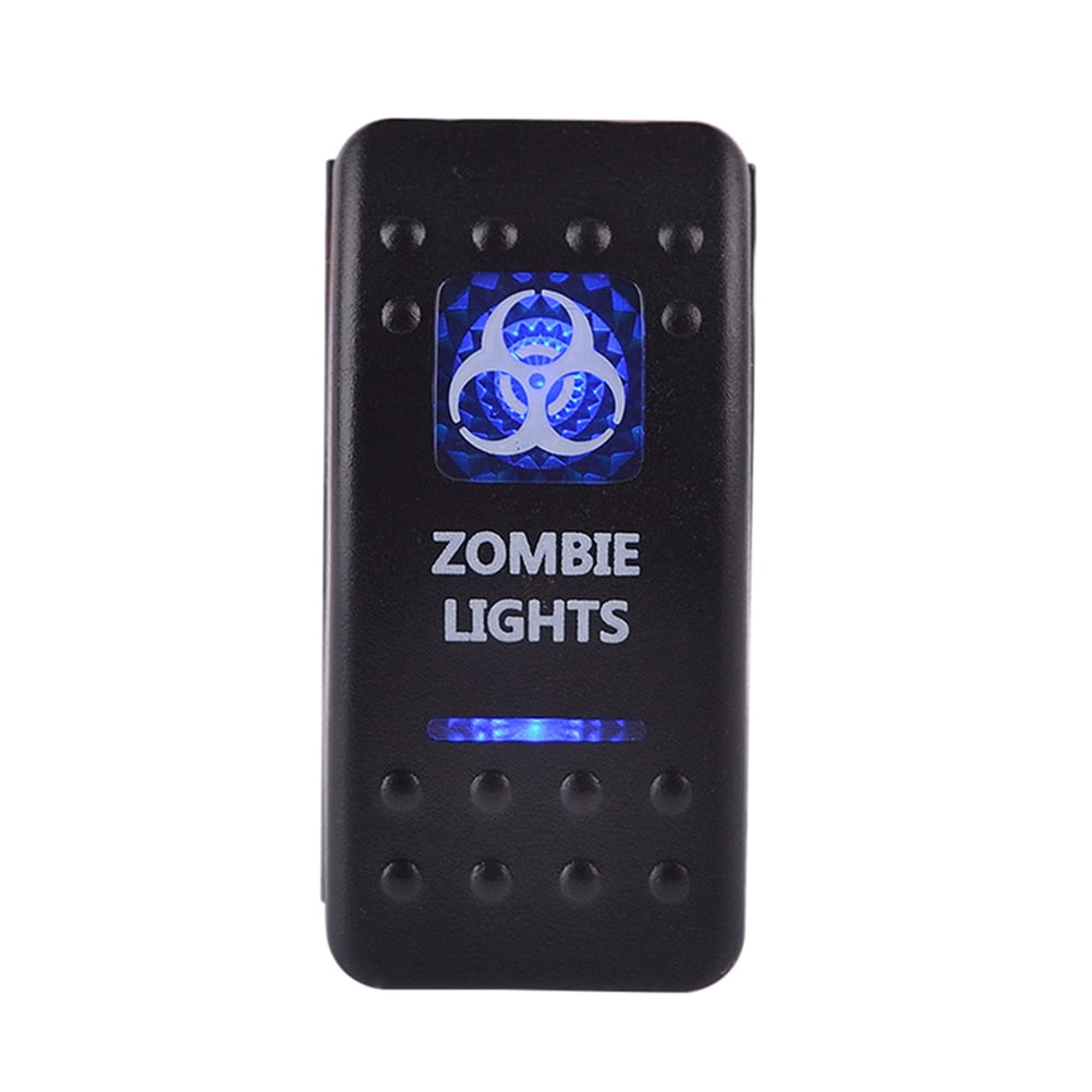 5 DC 12v24v Blue LED Zombie Light ONOFF Rocker Switch for Marine RV