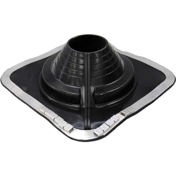 #5 DEKTITE Square Base Combo Pipe Flashing Boot: Black EPDM Square Base Flexible Pipe Flashing Dektite (DC105BC)